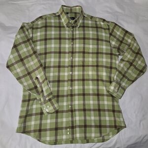 Turrau Olive and Brown Plaid Men's Casual Shirt